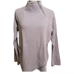 Calvin Klein Women's Sweatshirt Long Sleeve Top Mock Neck Zipper Gray Size M